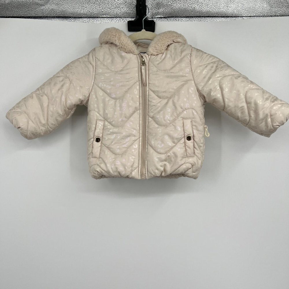 Rothschild Winter Coat Jacket cream cheetah print girls size 24 months